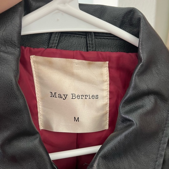 Black Medium Leather Biker Jacket - Picture 3 of 3